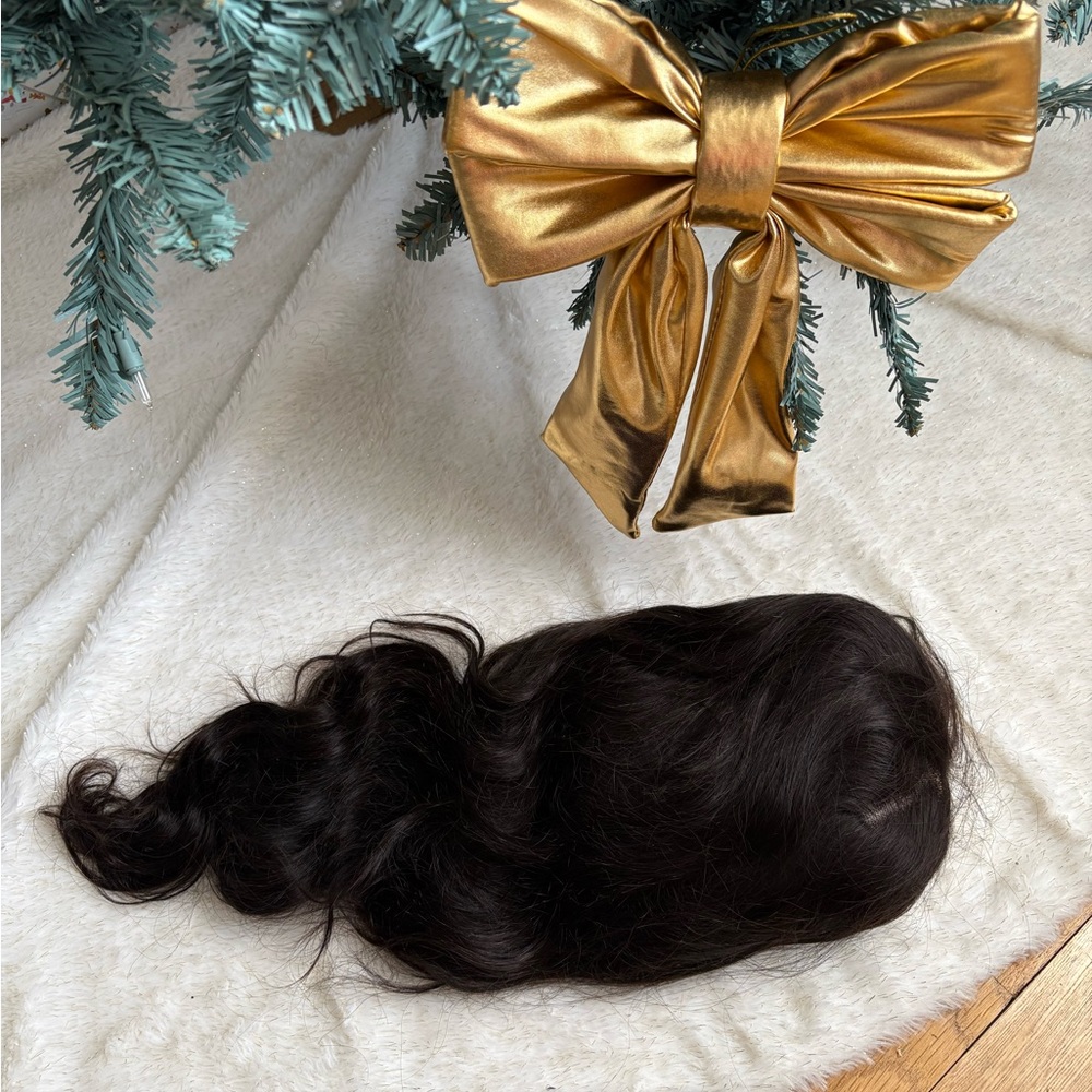 100%Human Hair, 200% density, 13x4 transparent lace frontal, 1B natural color